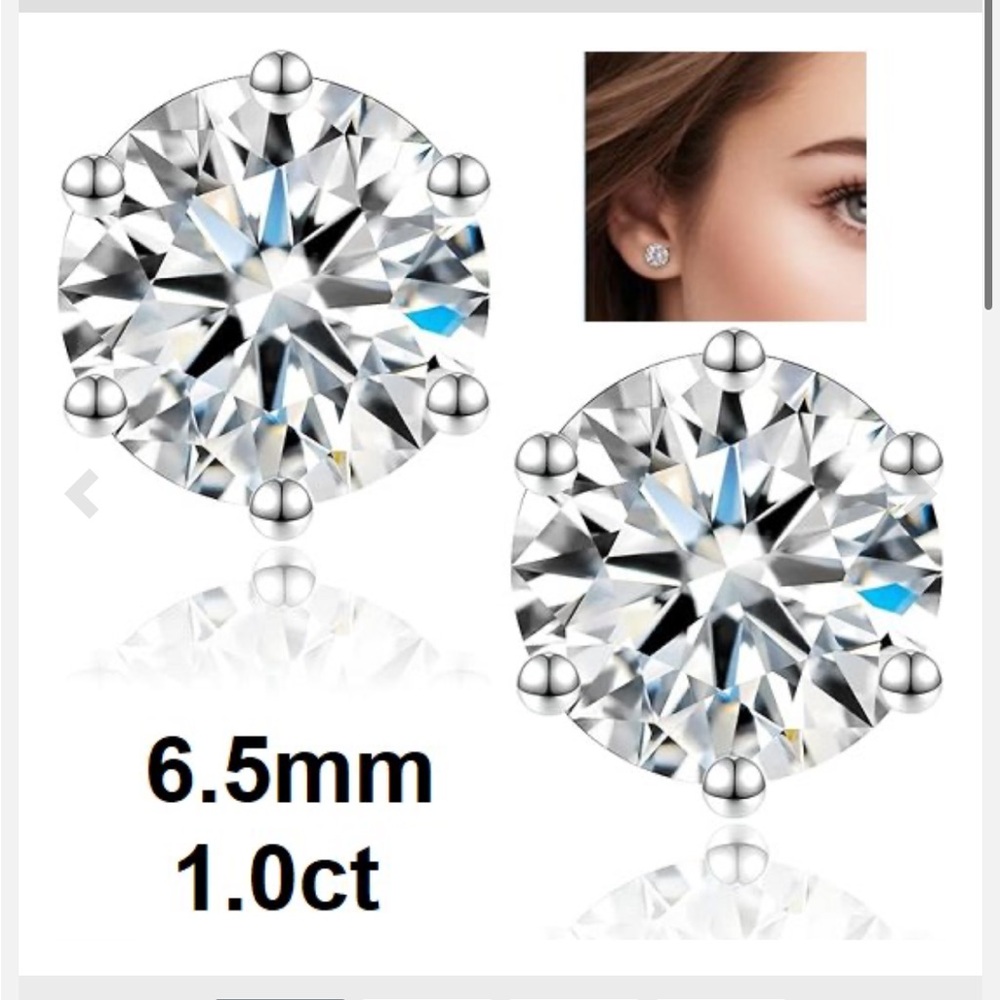 UNISEX SECRET TALK 6-PRONG MOISSANITE STUD EARRINGS